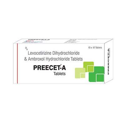 Product Name: Preecet A, Compositions of Preecet A are Levocetirizine Dihydrochloride & Ambroxol Hydrochloride tablets - SB LIFESCIENCES