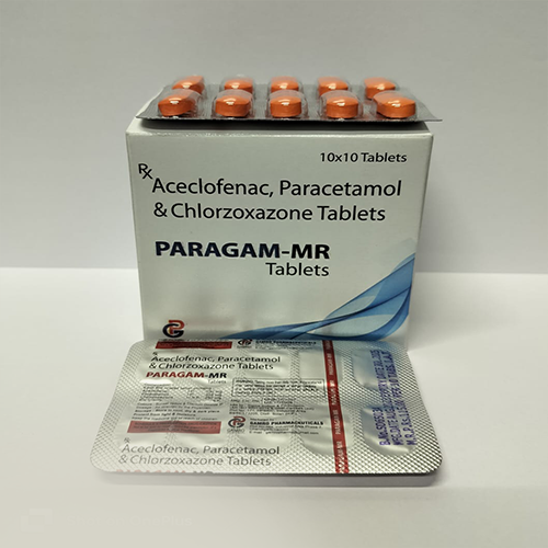 Product Name: PARAGAM MR, Compositions of PARAGAM MR are Aceclofenac, Paracetamol & Chlorzoxazone Tablets  - Gamro Pharmaceuticals