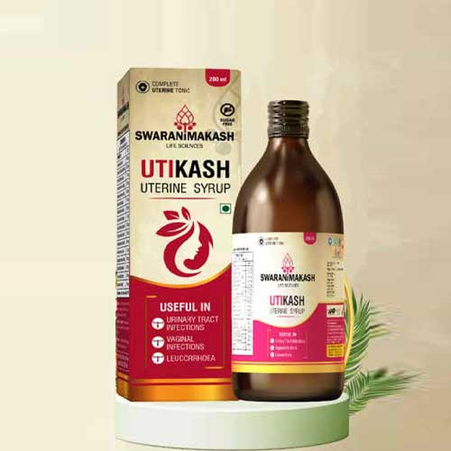 Product Name: Utikash Uterine Syrup, Compositions of An Ayurvedic Proprietary Medicine are An Ayurvedic Proprietary Medicine - Swarnimakash Lifesciences Pvt Ltd