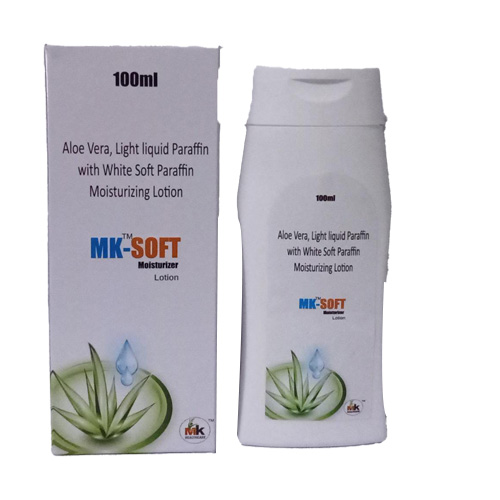 Product Name: MK SOFT, Compositions of Aloe Vera, Light liquid Paraffin with White Soft Paraffin Moisturizing Lotion are Aloe Vera, Light liquid Paraffin with White Soft Paraffin Moisturizing Lotion - MK Healthcare