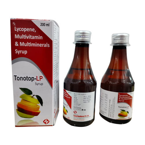 Product Name: TONOTOP LB, Compositions of TONOTOP LB are Lycopene, Multivitamin & Multiminerals Syrup  - Access Life Science