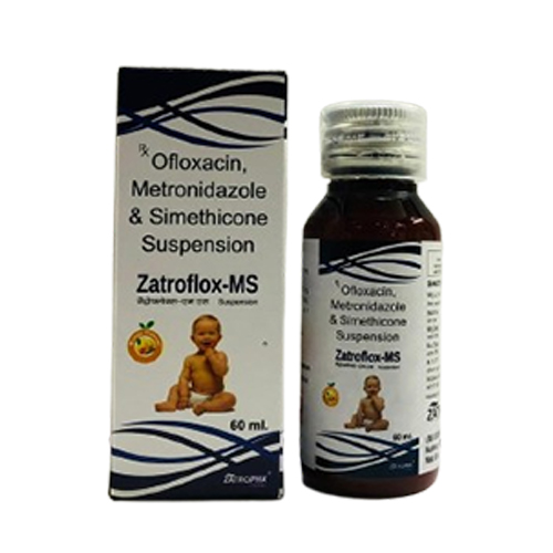 Product Name: Zatroflox MS , Compositions of Zatroflox MS  are Ofloxacin, Metronidazole & Simethicone Suspension - Zatropha Pharma