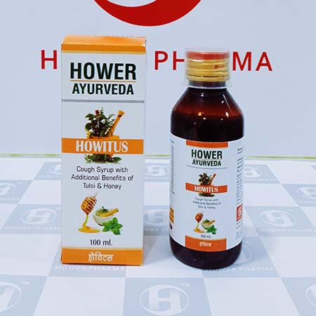 Product Name: Howitus, Compositions of Cough syrup with Additional Benifits of Tulsi & Honey are Cough syrup with Additional Benifits of Tulsi & Honey - Hower Pharma Private Limited