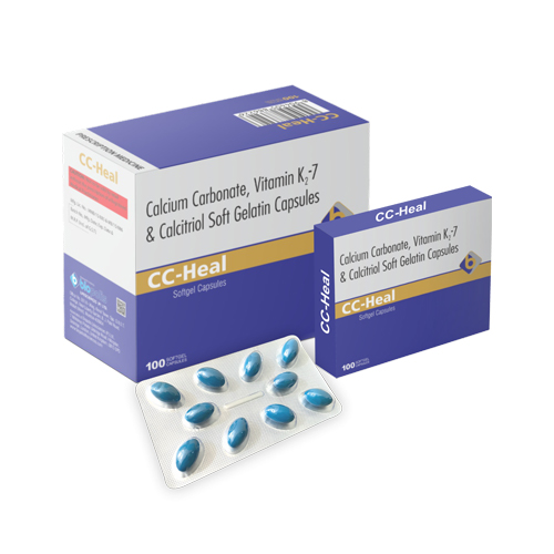 Product Name: CC HEAL, Compositions of are Calcium Carbonate, Vitamin K2-7 & Calcitriol Soft Gelatin Capsules  - Biopolis Lifesciences Private Limited