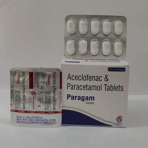 Product Name: Paragam, Compositions of Paragam are Aceclofenac & Paracetamol Tablets Paragam Tablets Aceclofenac & Paracetamol  - Gamro Pharmaceuticals