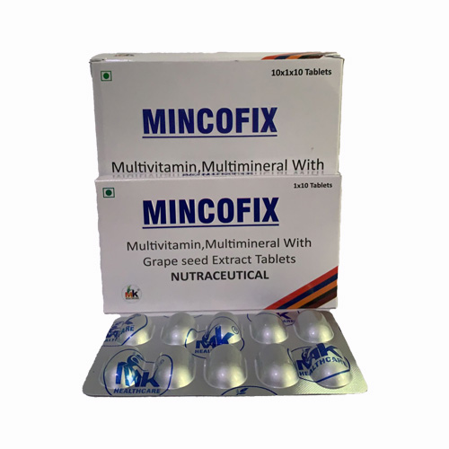 Product Name: MINCOFIX, Compositions of MINCOFIX are Multivitamin, Multimineral With Grape seed Extract Tablets NUTRACEUTICAL - MK Healthcare