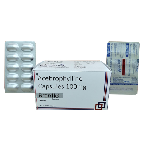 Product Name: BRANFLO, Compositions of BRANFLO are Acebrophylline Capsules 100mg - Access Life Science