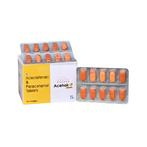 Product Name: Acehok P, Compositions of Acehok P are Aceclofenac & Paracetamol Tablets - Hikona Lifesciences