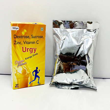 Product Name: Urgy, Compositions of Urgy are Dextrose, Sucrose, Zinc, Vitamin C - Hablar Healthcare