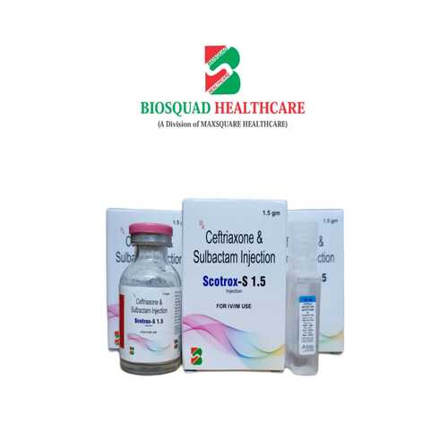 Product Name: SCOTROX S 1.5, Compositions of SCOTROX S 1.5 are Ceftriaxone & Sulbactam Injection  - Biosquad Healthcare