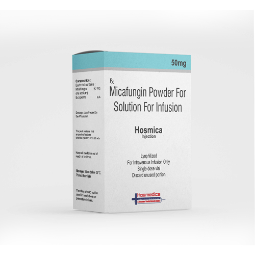 Product Name: HOSMICA, Compositions of HOSMICA are Micafungin Powder For Solution For Infusion - Health Biotech Limited