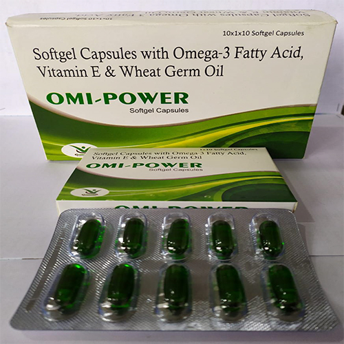 Product Name: OMI POWER , Compositions of OMI POWER  are Softgel Capsules with Omega-3 Fatty Acid, Vitamin E & Wheat Germ Oil  - Orange Biotech Private Limited