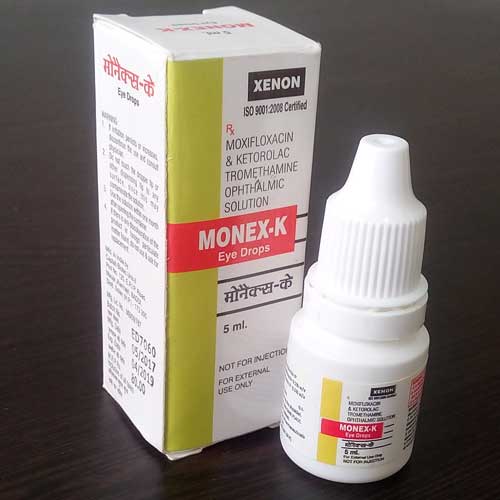 Product Name: Monex K, Compositions of Monex K are Moxifloxacin & Ketorolac Tromethamine Ophthalmic Solution - Xenon Pharmaceuticals