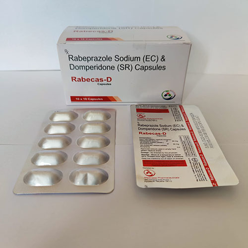 Product Name: Rebacas D, Compositions of Rebeprazole Sodium(EC) & Domperidone (SR) Capsules are Rebeprazole Sodium(EC) & Domperidone (SR) Capsules - Medicasa Pharmaceuticals