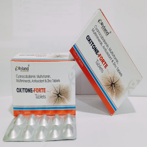 Product Name: Oxitone  Forte , Compositions of Oxitone  Forte  are Cyanocobalamin, Multivitamin, Multiminerals, AnfioXidant & Zinc Tablets - Ryland Health Care