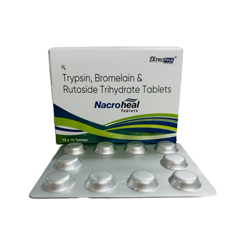 Product Name: Nacroheal, Compositions of Nacroheal are Trypsin, Bromelain & Rutoside Trihydrate Tablets - Zatropha Pharma