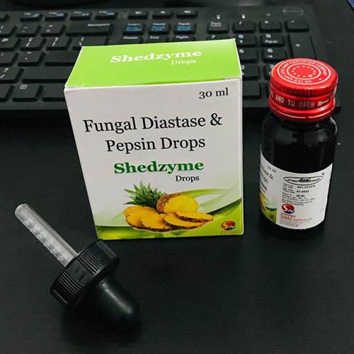 Product Name: Shedzyme, Compositions of are Fungal Diastase & Pepsin Drops - Shedwell Pharma Private Limited