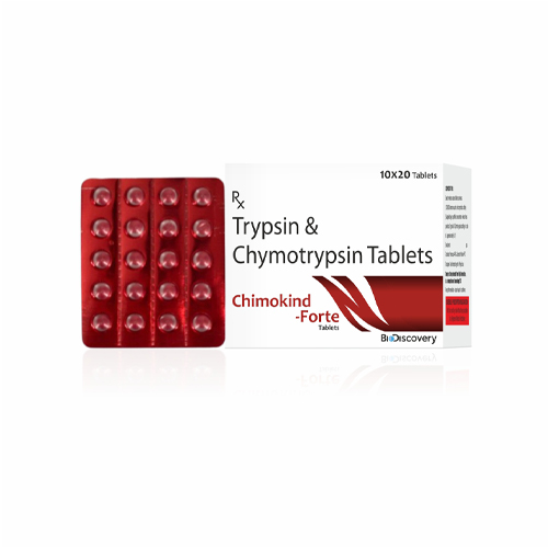 Product Name: Chimokind  Forte, Compositions of Chimokind  Forte are Trypsin & Chymotrypsin Tablets - Biodiscovery Lifesciences Private Limited