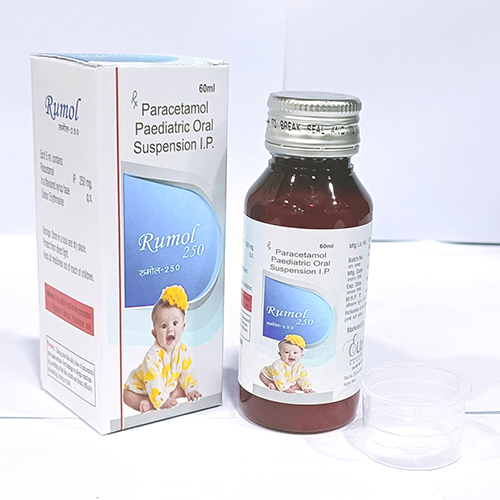 Product Name: Rumol 250, Compositions of Rumol 250 are Paracetamol Paediatric Oral Suspension I.P. - Euphony Healthcare