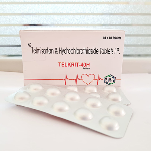 Product Name: Telkrit 40H, Compositions of Telkrit 40H are Telmisartan & Hydrochloride Tablets IP - Kriti Lifesciences