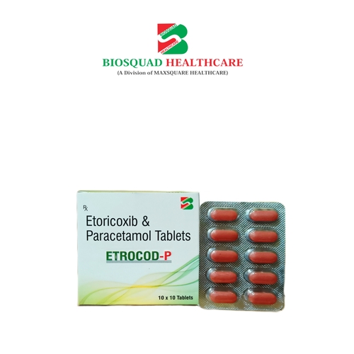 Product Name: ETROCOD P, Compositions of Etoricoxib & Paracetamol Tablets are Etoricoxib & Paracetamol Tablets - Biosquad Healthcare