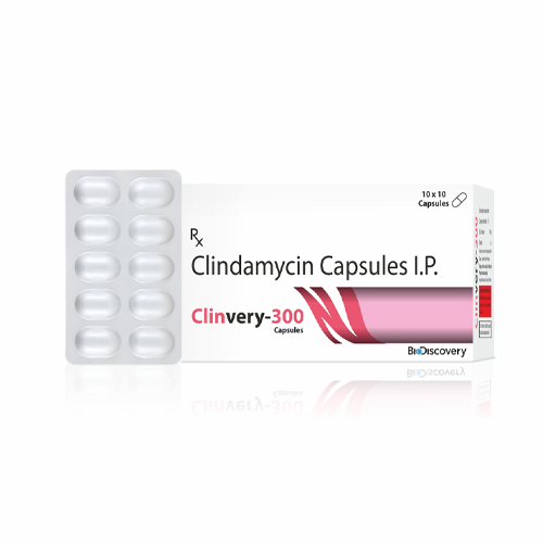 Product Name: Clinvery 300, Compositions of Clinvery 300 are Clindamycin Capsules I.P - Biodiscovery Lifesciences Private Limited