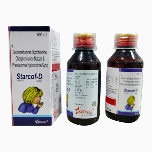 Product Name: STARCOF D, Compositions of STARCOF D are Dextromethophan Hydrobromide, Chlopheniramine Maleate & Phenylephrine Hydrochloride syrup  - Access Life Science