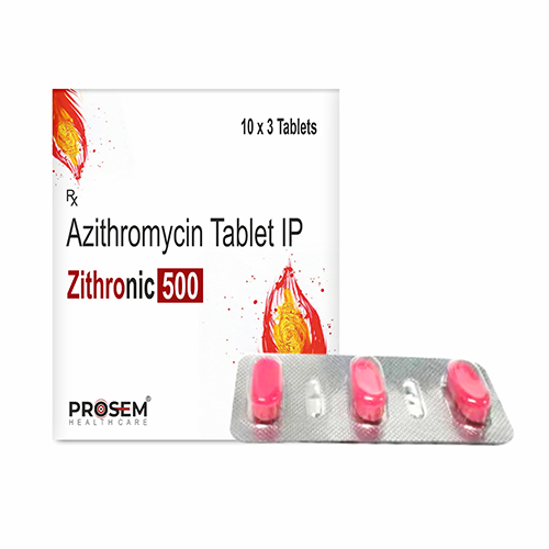 Product Name: Zithronic 500, Compositions of Zithronic 500 are Azithromycin Tablet IP  - Prosem Healthcare