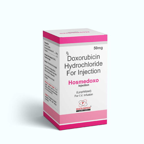 Product Name: HOSMEDOXO, Compositions of HOSMEDOXO are Doxorubicin Hydrochloride For Injection  - Health Biotech Limited