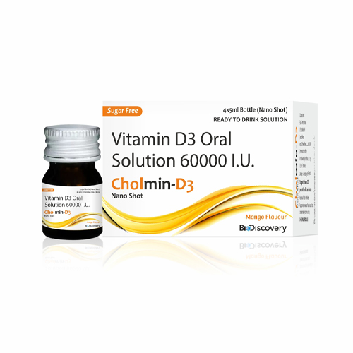 Product Name: Cholmin D3, Compositions of Cholmin D3 are Vitamin D3 Oral Solution 60000 I.U - Biodiscovery Lifesciences Private Limited