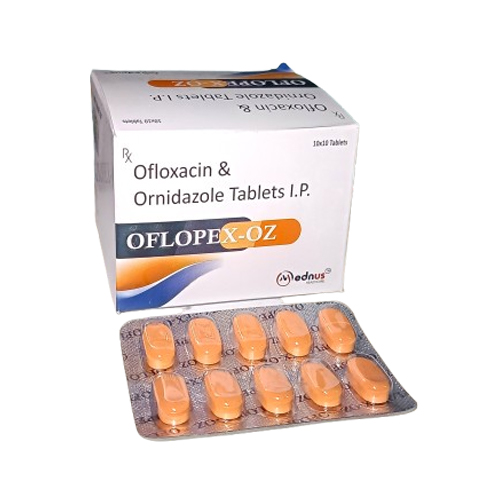 Product Name: OFLOPEX OZ, Compositions of OFLOPEX OZ are Ofloxacin & Ornidazole Tablets I.P. - Mednus Healthcare