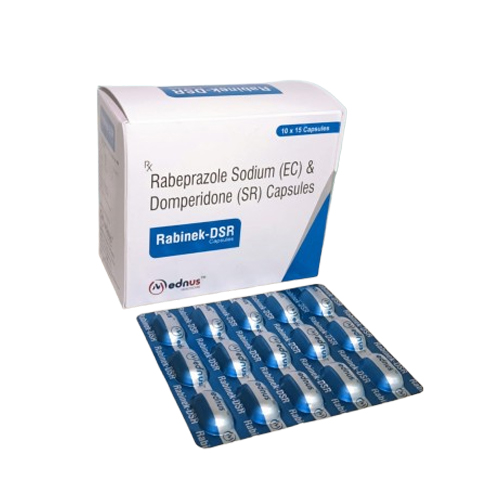 Product Name: Rabinek DSR, Compositions of Rabinek DSR are Rabeprazole Sodium (EC) & Domperidone (SR) Capsules - Mednus Healthcare