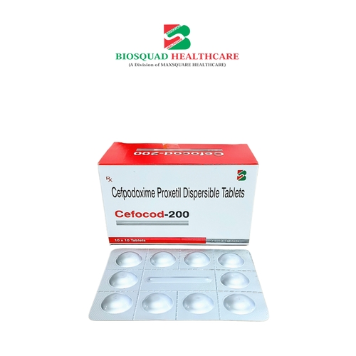 Product Name: CEFOCOD 200, Compositions of CEFOCOD 200 are Cefpodoxie Proxetil Dispersible Tablets - Biosquad Healthcare