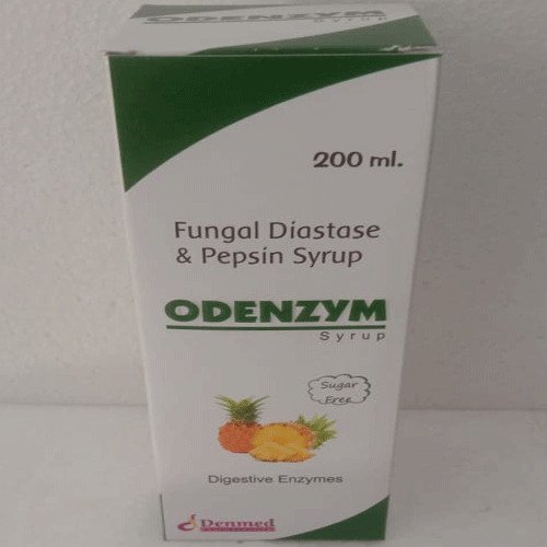 Product Name: Odenzym, Compositions of Fungal Diastase & Pepsin are Fungal Diastase & Pepsin - Denmed Pharmaceutical