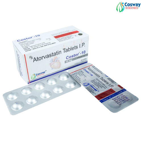 Product Name: COSTOR 10, Compositions of COSTOR 10 are ATORVASTATIN 10 MG - Cosway Biosciences