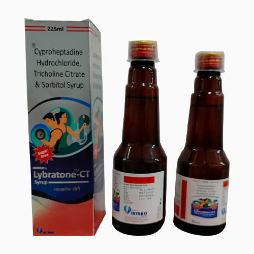 Product Name: LYBRATONE CT, Compositions of LYBRATONE CT are Cyproheptadine Hydrochloride,Tricholine Citrate and Sorbitol Syrup - Access Life Science