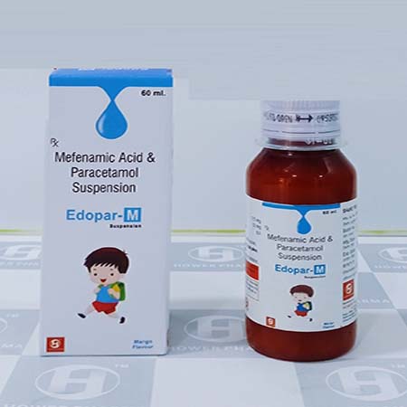 Product Name: Edopar M, Compositions of Mefenamic Acid & Paracetamol Suspension are Mefenamic Acid & Paracetamol Suspension - Hower Pharma Private Limited