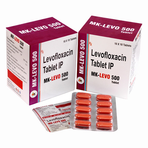 Product Name: MK LEVO 500, Compositions of Levofloxacin Tablet IP are Levofloxacin Tablet IP - MK Healthcare