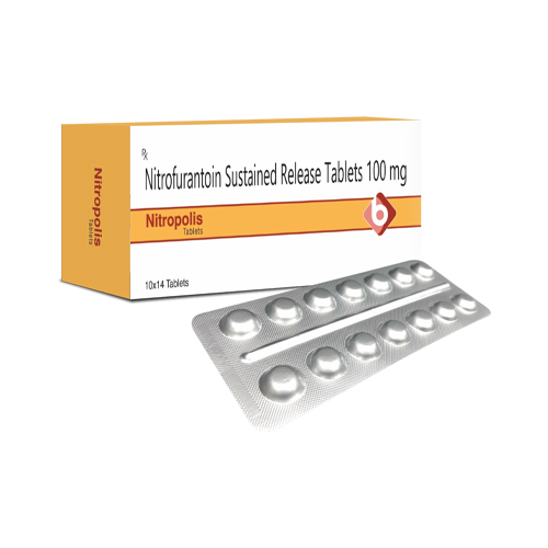 Product Name: NITROPOLIS, Compositions of NITROPOLIS are Nitrofurantoin Sustained Release 100mg - Biopolis Lifesciences Private Limited