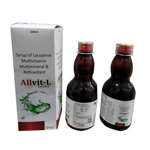 Product Name: ALLVIT L, Compositions of ALLVIT L are Syrup of Lycopene Multivitamin Multimineral & Antioxidant - Access Life Science