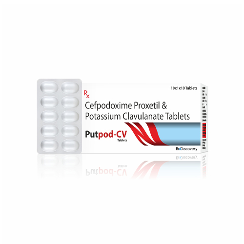 Product Name: Putpod CV, Compositions of Putpod CV are Cefpodoxime Proxetil & Potassium Clavulanate Tablets - Biodiscovery Lifesciences Private Limited