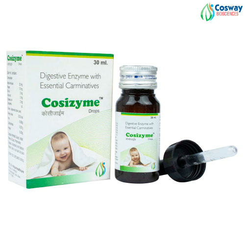 Product Name: COSIZYME  , Compositions of COSIZYME   are Digestive enzyme with Essenial Carminatives - Cosway Biosciences