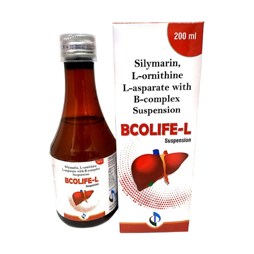 Product Name: BCOLIFE L, Compositions of BCOLIFE L are Silymarin L-ornithine L-Asparte With B-Complex Suspension - Insta Care Lifesciences