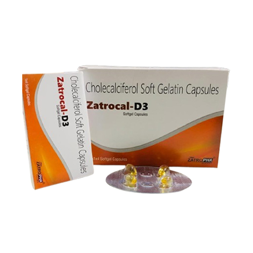 Product Name: Zatrocal D3, Compositions of Zatrocal D3 are Cholecalciferol Soft Gelatin Capsules - Zatropha Pharma