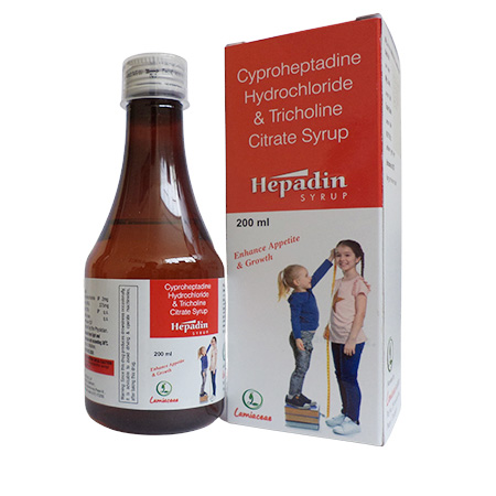 Product Name: Hepadin, Compositions of Hepadin are Cyproheptadine Hydrochloride And Tricholine Citrate Syrup - Lamiaceae HealthCare