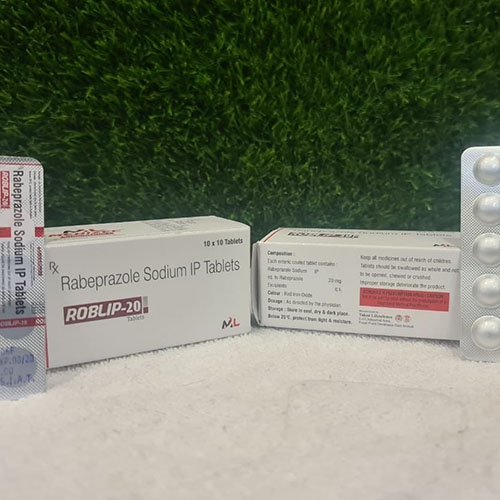 Product Name: Roblip 20, Compositions of Roblip 20 are Rabeprazole Sodium IP Tablets  - Medizec Laboratories