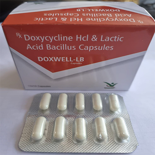 Product Name: DOXWELL LB , Compositions of DOXWELL LB  are Doxycycline Hcl & Lactic Acid Bacillus Capsules  - Orange Biotech Private Limited