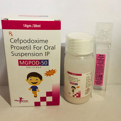 Product Name: Mgpod 50, Compositions of Cefpodoxime Proxetill IP 50 mg 5mlWith distil  water are Cefpodoxime Proxetill IP 50 mg 5mlWith distil  water - MediGrow Lifesciences