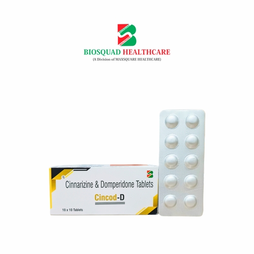 Product Name: CINCOD D, Compositions of CINCOD D are Cinnarizine & Domperidone Tablets  - Biosquad Healthcare