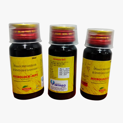 Product Name: MICROLOCK MPS, Compositions of MICROLOCK MPS are Ofloxacin, Metronidazole & simethicone suspension - Access Life Science